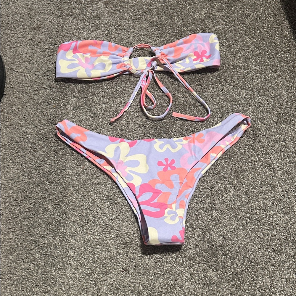 Floral Bikini Set in Pastel Colors